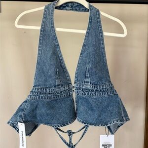 Princess Polly Blue Denim Halter Top